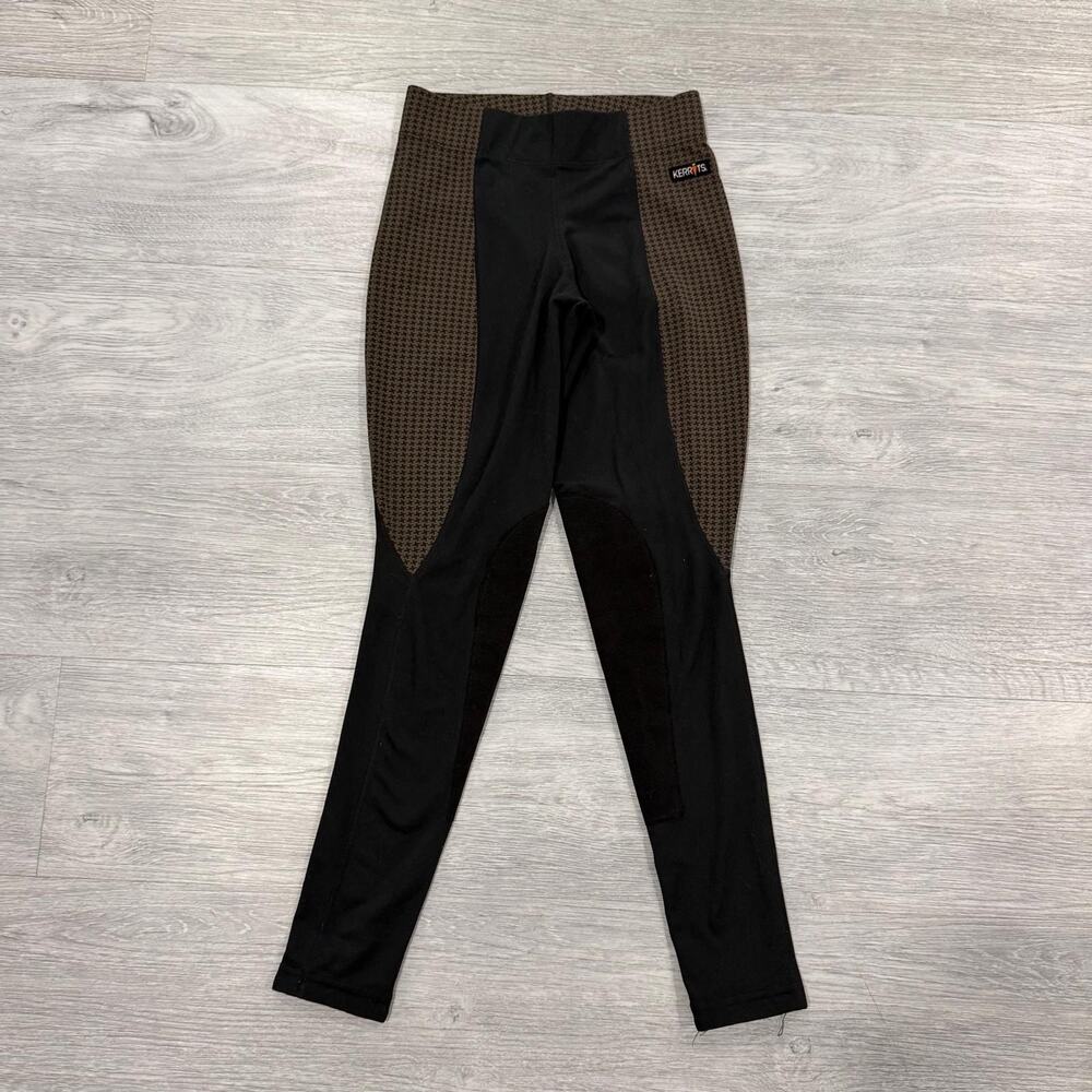 Kerrits Women's Size XS Houndstooth Riding Tights Equestrian Riding Black Brown
